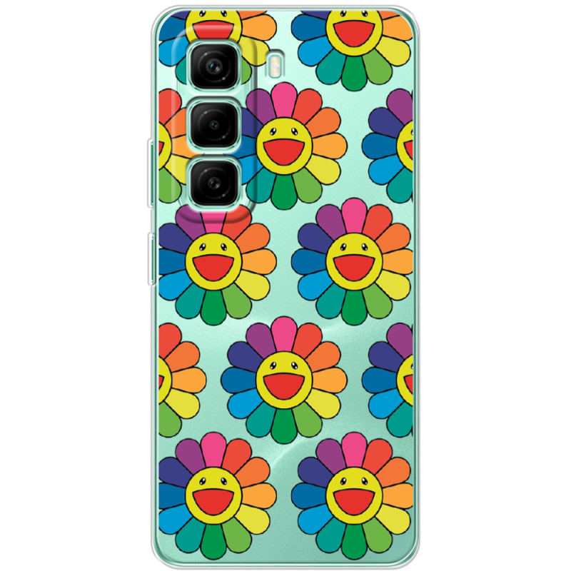 Прозорий чохол BoxFace Infinix Hot 50 Pro Plus Hippie Flowers