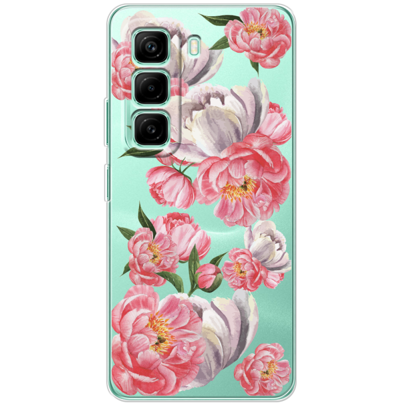 Прозорий чохол BoxFace Infinix Hot 50 Pro Plus Peony Watercolor Style