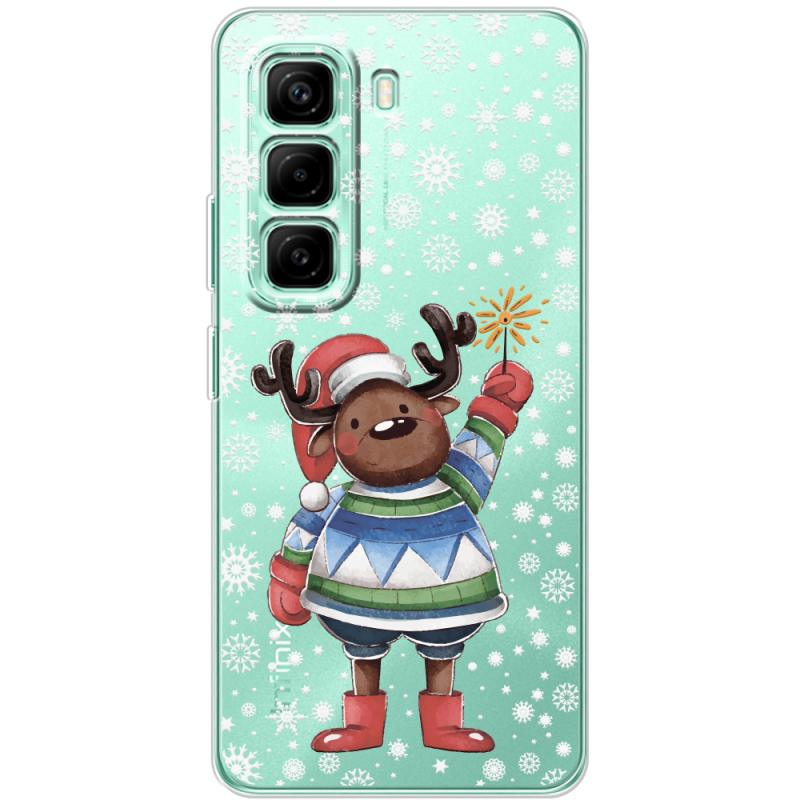 Прозорий чохол BoxFace Infinix Hot 50 Pro Plus Christmas Deer with Snow