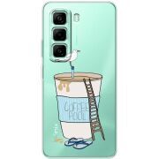 Прозорий чохол BoxFace Infinix Hot 50 Pro Plus Segull in Cofee Pool