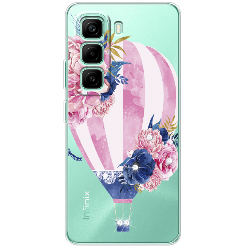 Чохол зі стразами Infinix Hot 50 Pro Plus Pink Air Baloon