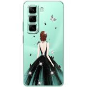 Чохол зі стразами Infinix Hot 50 Pro Plus Girl in the green dress