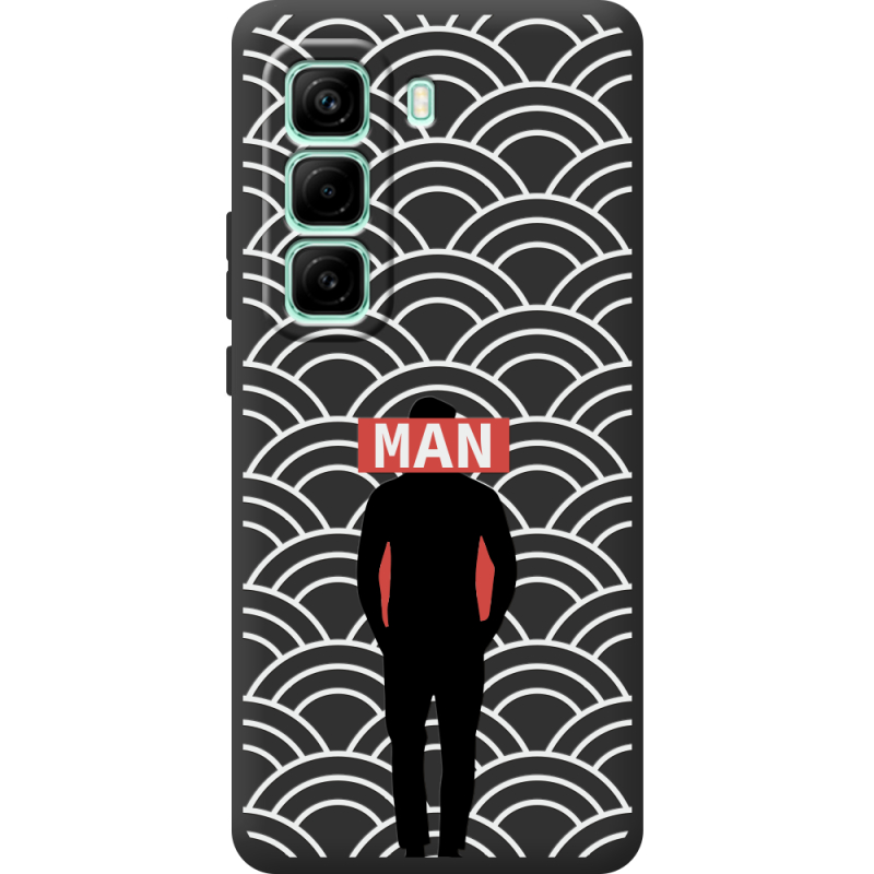 Чорний чохол BoxFace Infinix Hot 50 Pro Plus Man Pattern