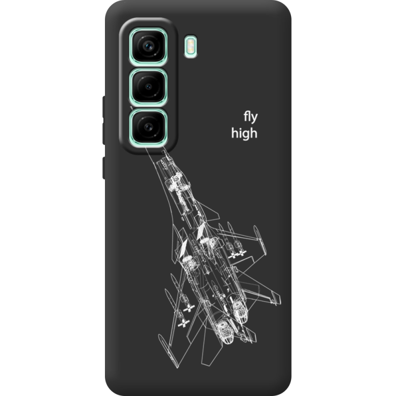 Чорний чохол BoxFace Infinix Hot 50 Pro Plus Військовий літак