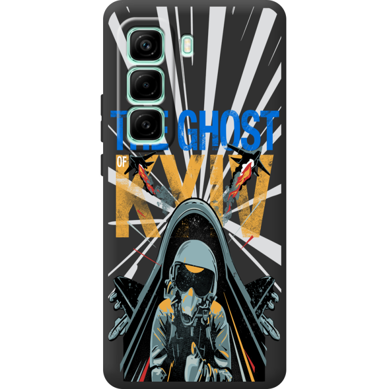 Чорний чохол BoxFace Infinix Hot 50 Pro Plus Привид Києва в дії