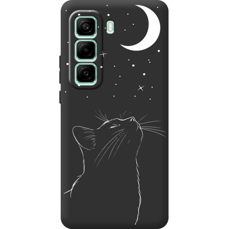 Чорний чохол BoxFace Infinix Hot 50 Pro Plus Місячний кіт