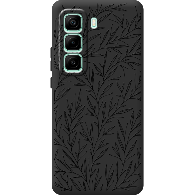 Чорний чохол BoxFace Infinix Hot 50 Pro Plus Leaves