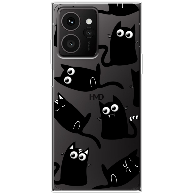 Прозорий чохол BoxFace HMD Skyline с 3D-глазками Black Kitty