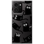 Прозорий чохол BoxFace HMD Skyline с 3D-глазками Black Kitty