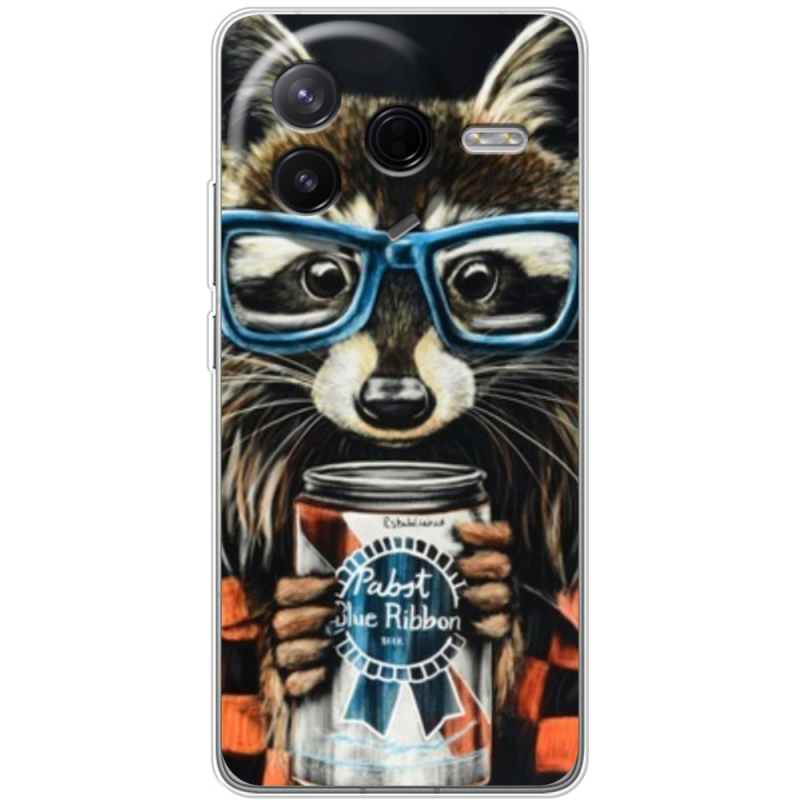 Чохол BoxFace Poco F7 Pro Енот с банкой