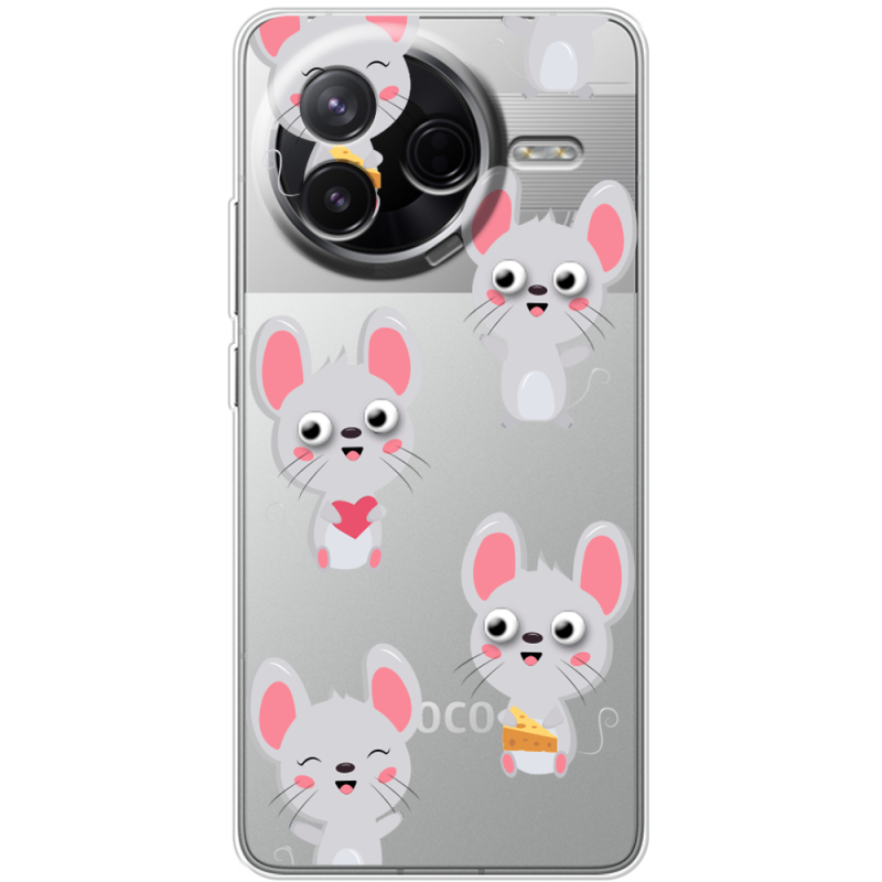 Прозорий чохол BoxFace Poco F7 Pro с 3D-глазками Mouse