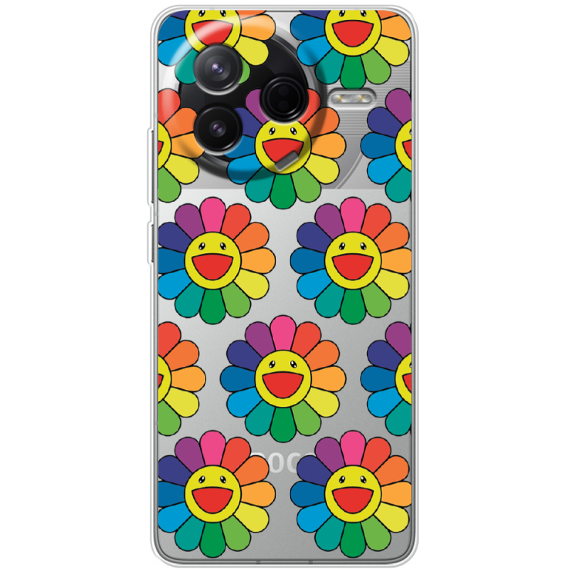 Прозорий чохол BoxFace Poco F7 Pro Hippie Flowers