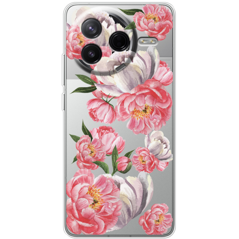 Прозорий чохол BoxFace Poco F7 Pro Peony Watercolor Style