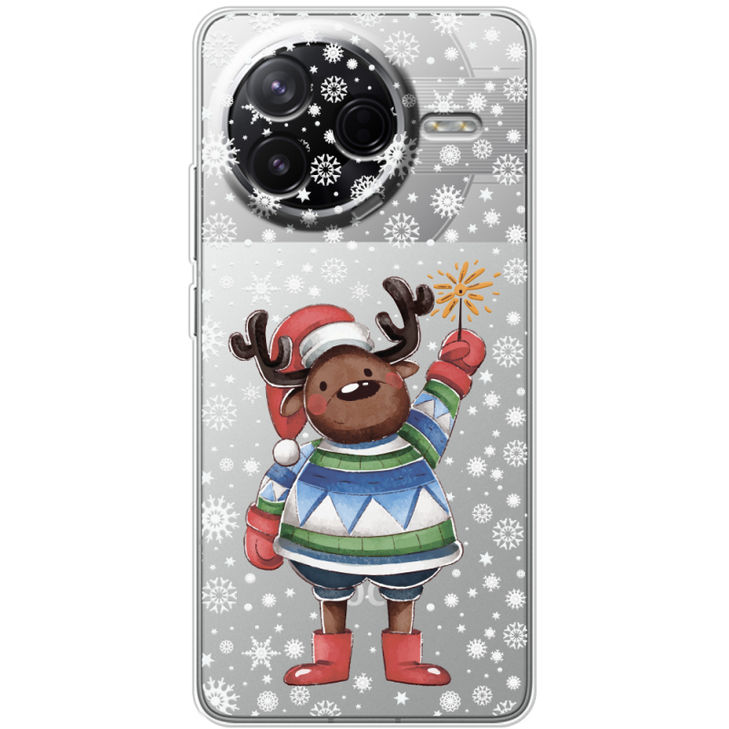 Прозорий чохол BoxFace Poco F7 Pro Christmas Deer with Snow