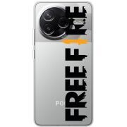Прозорий чохол BoxFace Poco F7 Pro Free Fire Black Logo