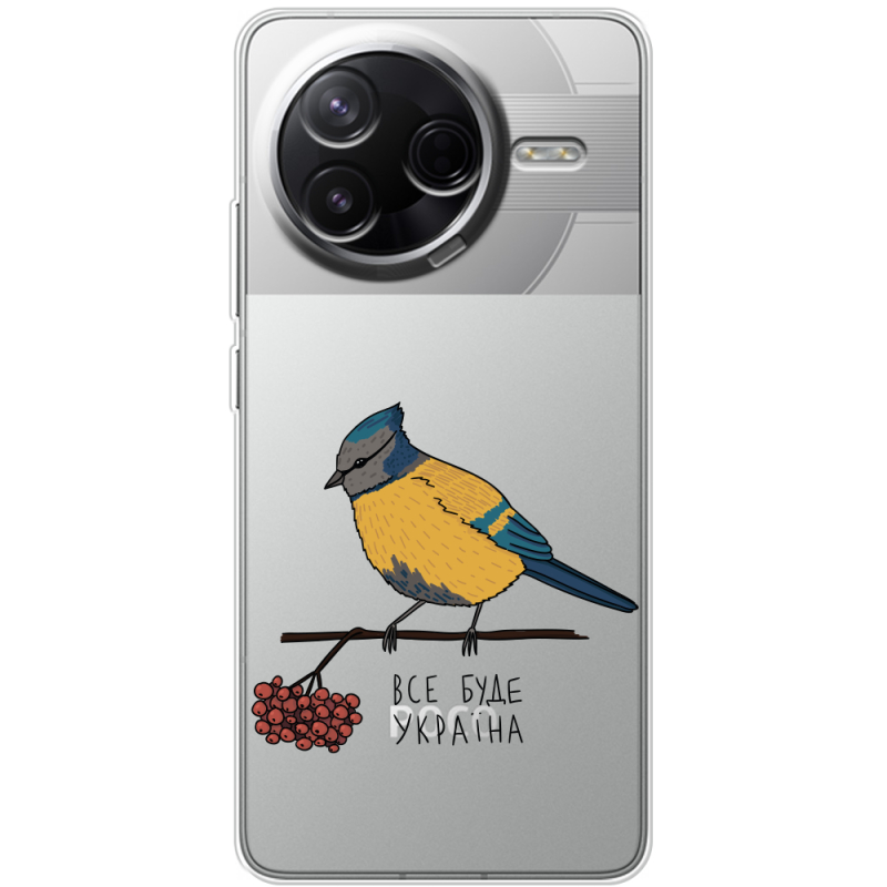 Прозорий чохол BoxFace Poco F7 Pro Синиця і калина