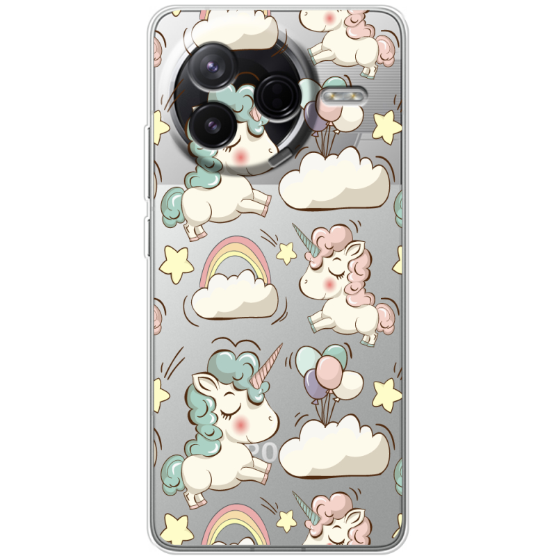 Прозорий чохол BoxFace Poco F7 Pro Unicorns
