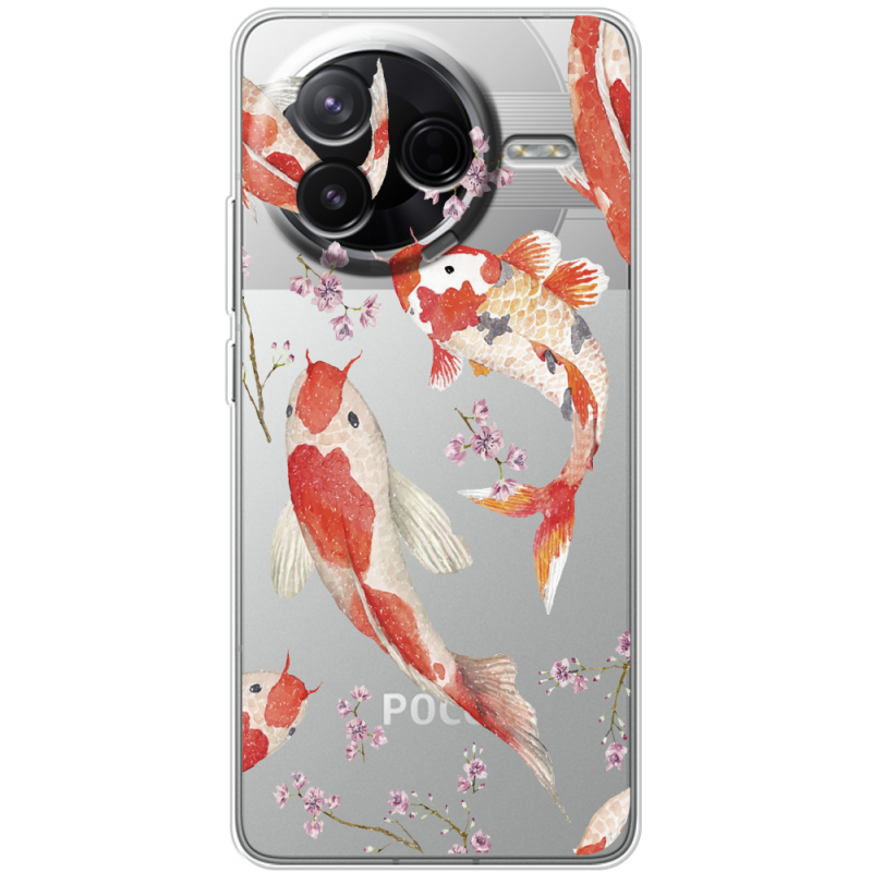 Прозорий чохол BoxFace Poco F7 Pro Japanese Koi Fish