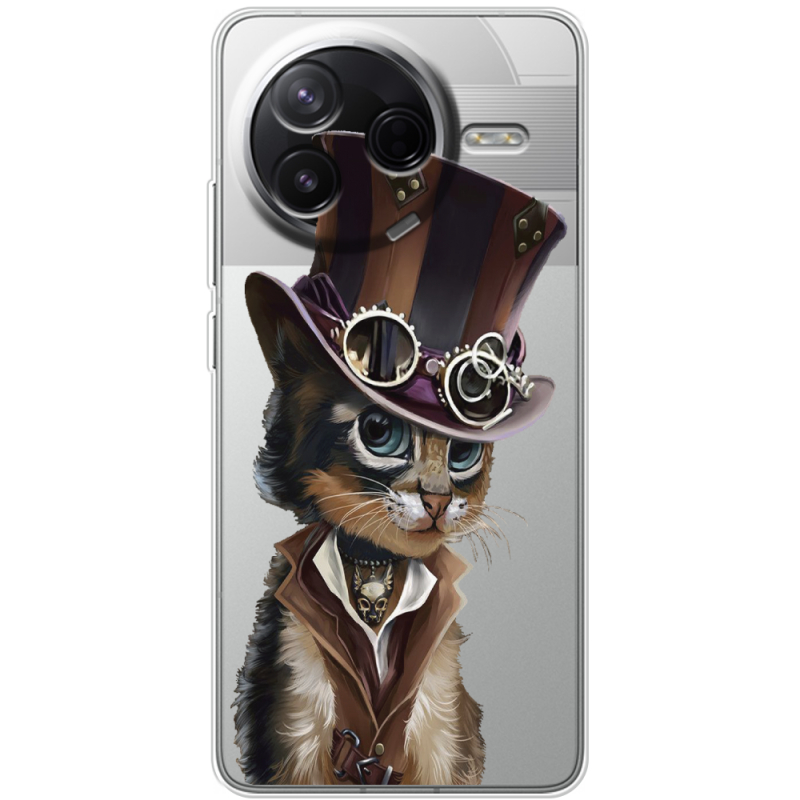 Прозорий чохол BoxFace Poco F7 Pro Steampunk Cat