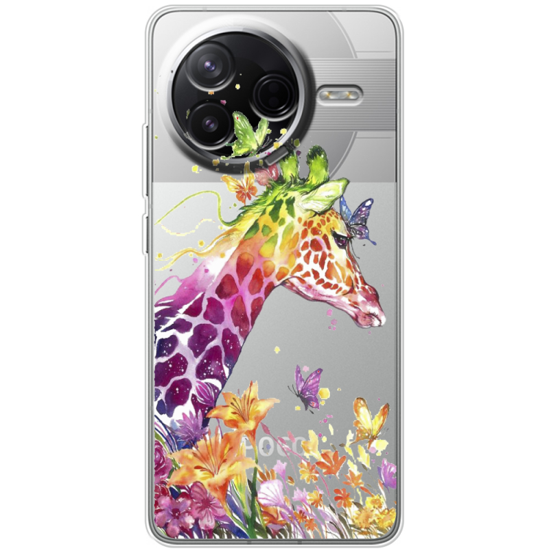 Прозорий чохол BoxFace Poco F7 Pro Colorful Giraffe