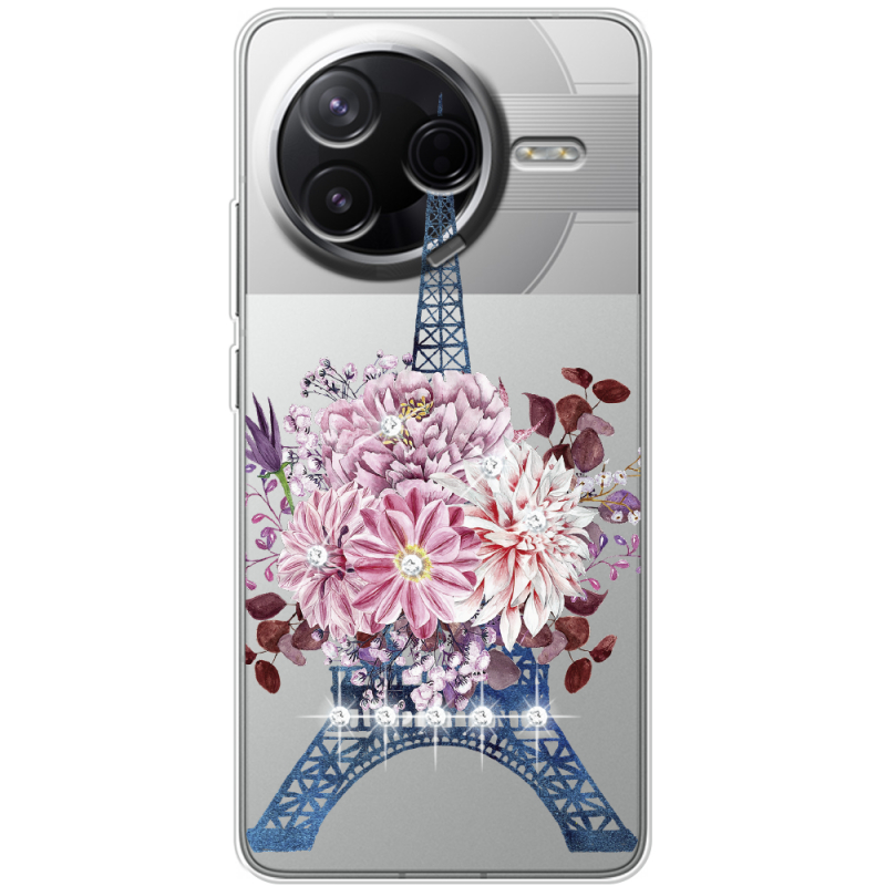 Чохол зі стразами Poco F7 Pro Eiffel Tower