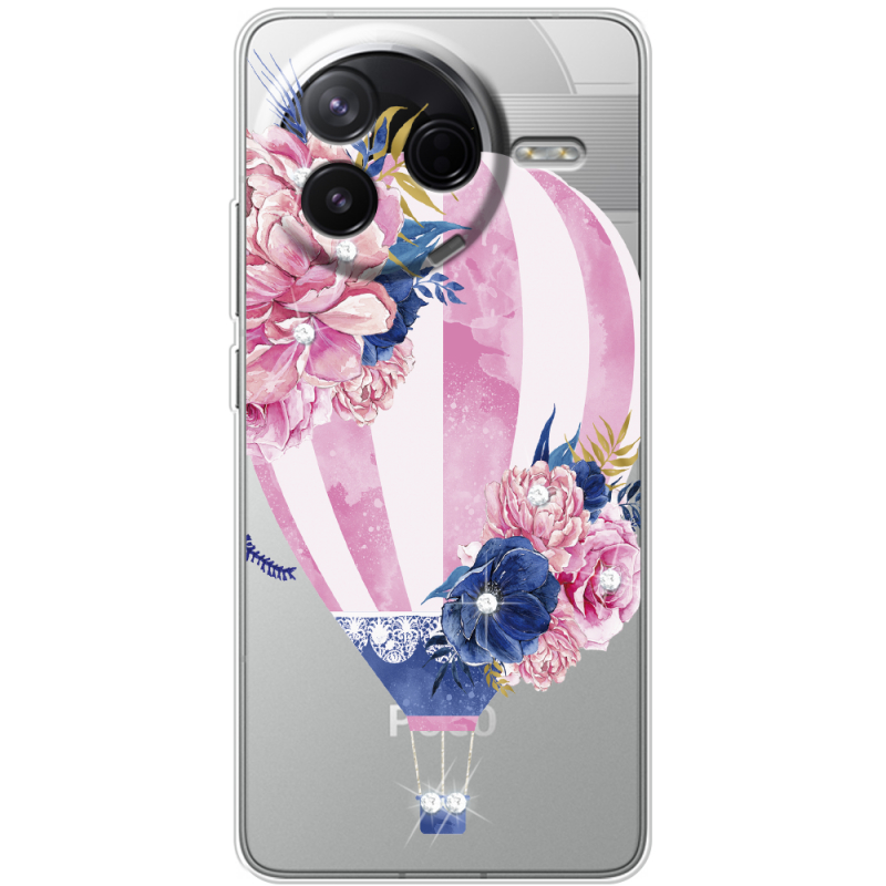 Чохол зі стразами Poco F7 Pro Pink Air Baloon