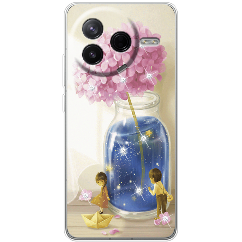 Чохол зі стразами Poco F7 Pro Little Boy and Girl