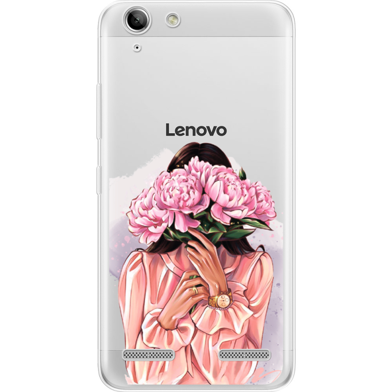 Прозрачный чехол Uprint Lenovo A6020 K5 /K5 Plus Девушка с Пионами