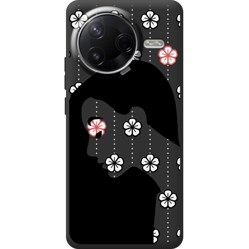 Чорний чохол BoxFace Poco F7 Pro Flower Hair