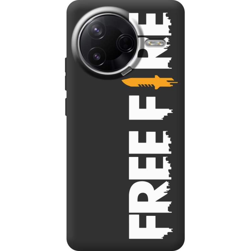 Чорний чохол BoxFace Poco F7 Pro Free Fire White Logo