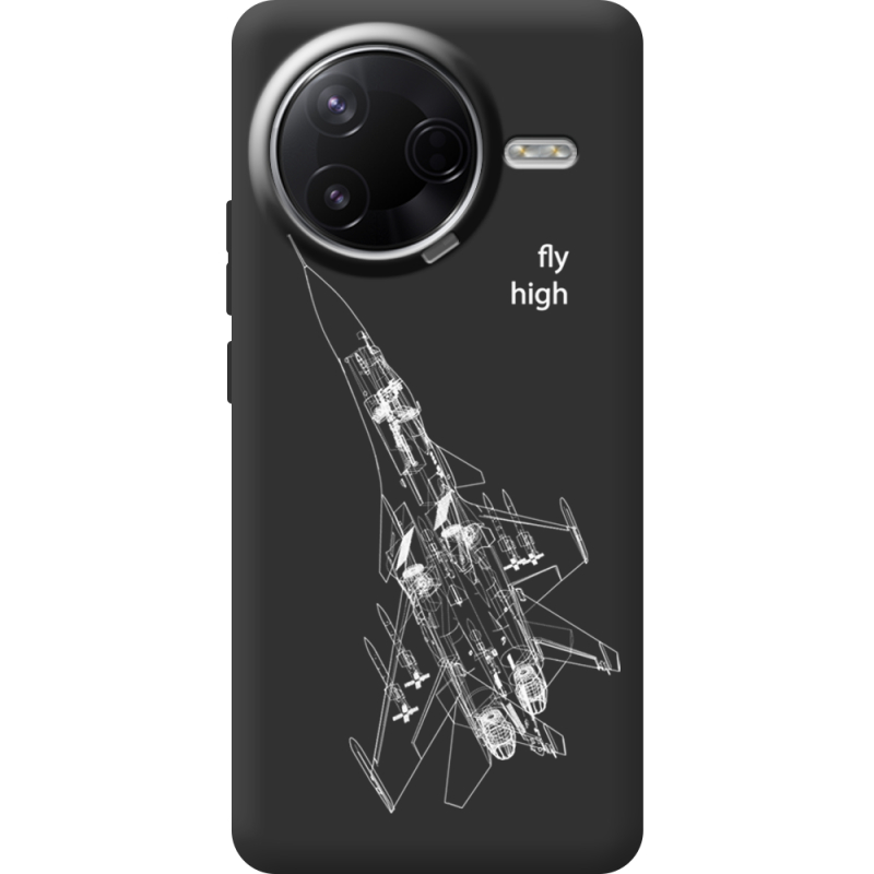 Чорний чохол BoxFace Poco F7 Pro Військовий літак