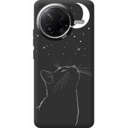 Чорний чохол BoxFace Poco F7 Pro Місячний кіт