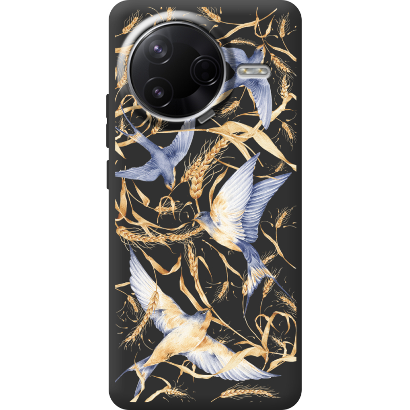 Чорний чохол BoxFace Poco F7 Pro Ластівки