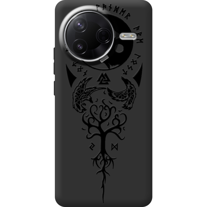 Чорний чохол BoxFace Poco F7 Pro Hugin and Munin