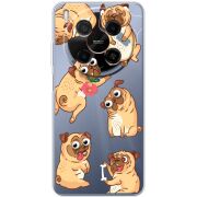 Прозорий чохол BoxFace Nubia V70 Max с 3D-глазками Pug