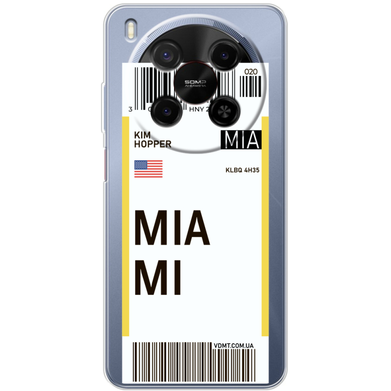 Прозорий чохол BoxFace Nubia V70 Max Ticket Miami