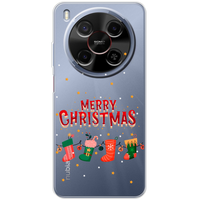 Прозорий чохол BoxFace Nubia V70 Max Merry Christmas