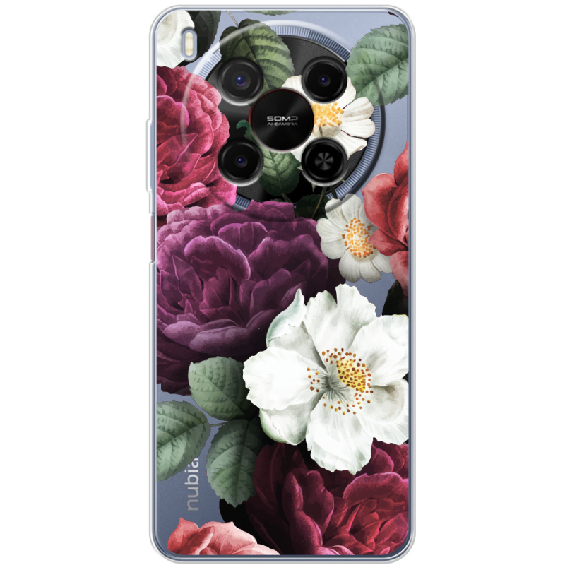 Прозорий чохол BoxFace Nubia V70 Max Floral Dark Dreams