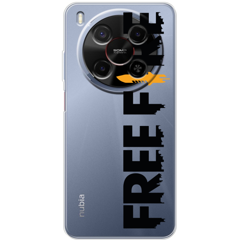 Прозорий чохол BoxFace Nubia V70 Max Free Fire Black Logo