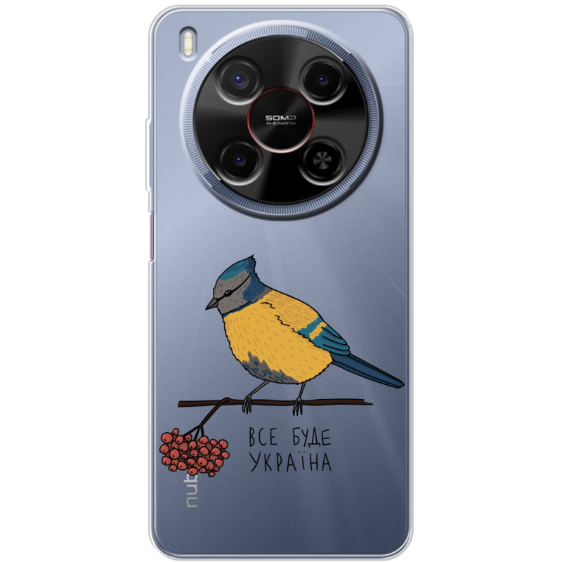Прозорий чохол BoxFace Nubia V70 Max Синиця і калина