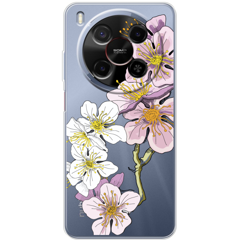 Прозорий чохол BoxFace Nubia V70 Max Cherry Blossom