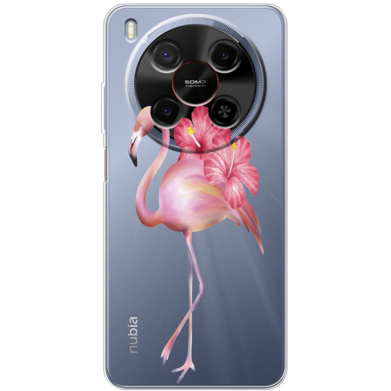 Прозорий чохол BoxFace Nubia V70 Max Floral Flamingo