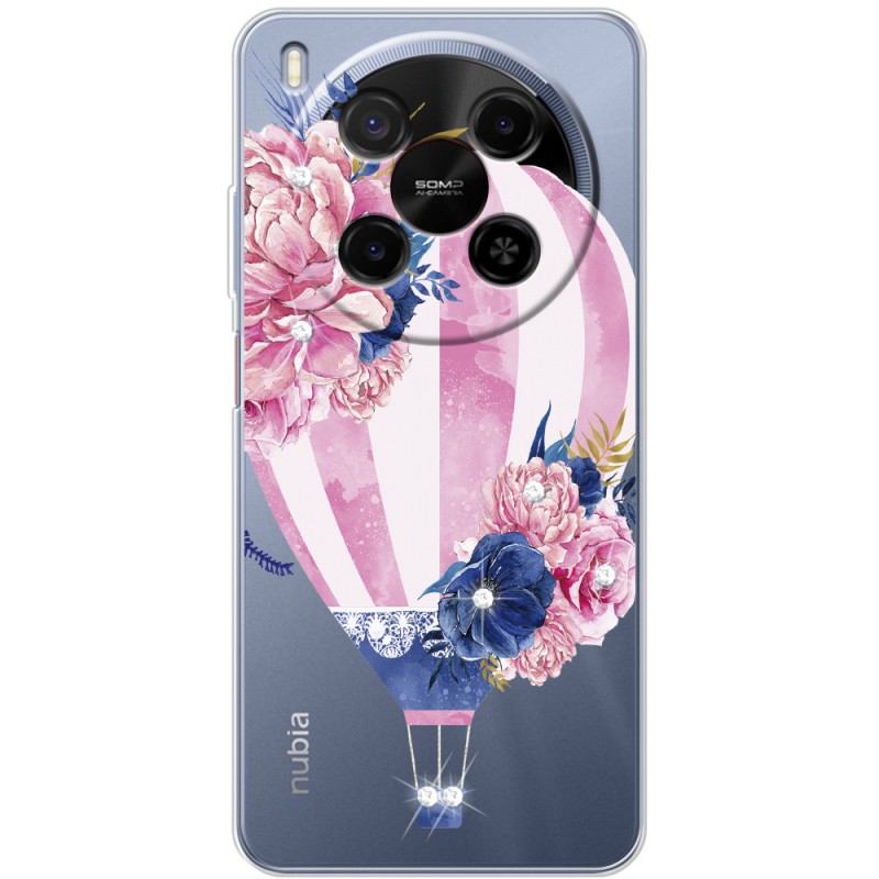 Чохол зі стразами Nubia V70 Max Pink Air Baloon