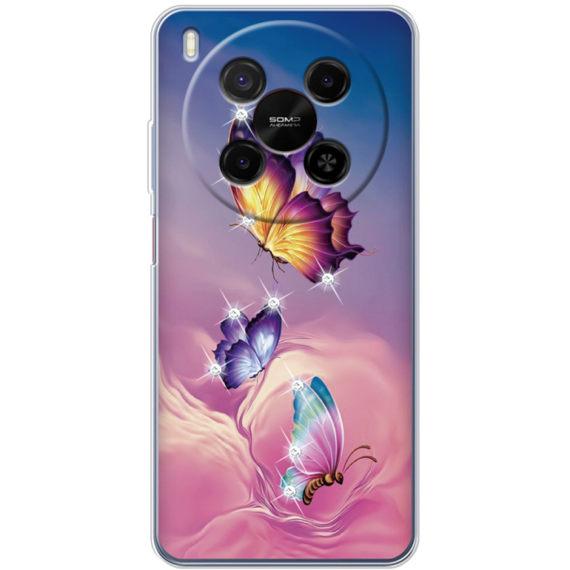 Чохол зі стразами Nubia V70 Max Butterflies