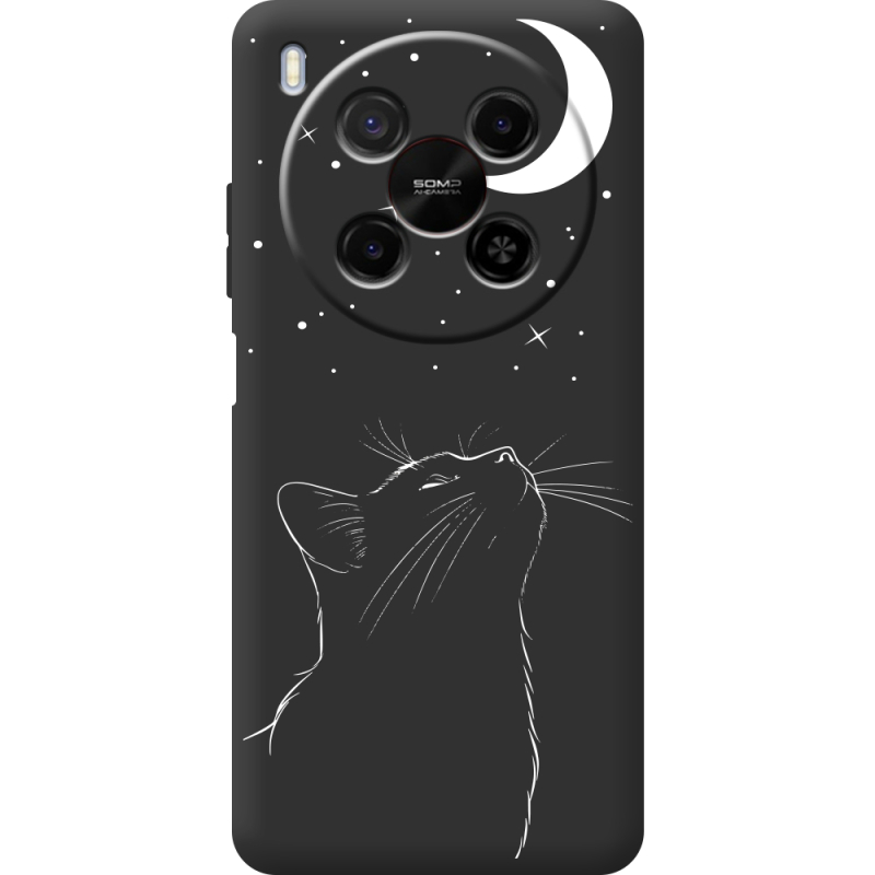 Чорний чохол BoxFace Nubia V70 Max Місячний кіт