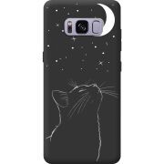 Чорний чохол BoxFace Samsung Galaxy S8 (G950) Місячний кіт