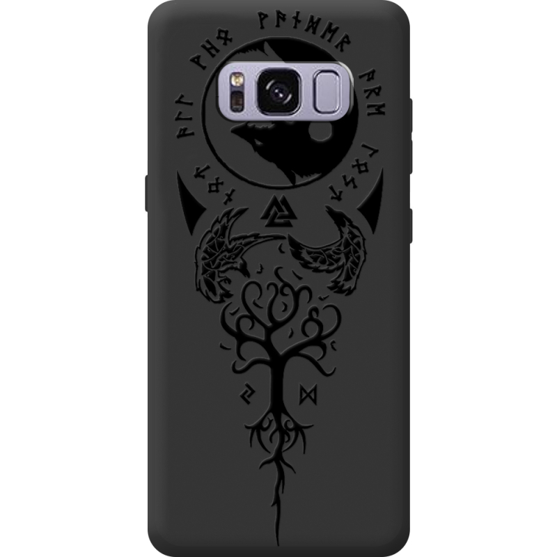 Чорний чохол BoxFace Samsung Galaxy S8 (G950) Hugin and Munin