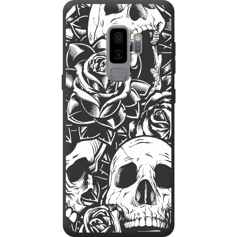 Чорний чохол BoxFace Samsung Galaxy S9 Plus (G965) Skull and Roses