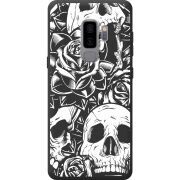 Чорний чохол BoxFace Samsung Galaxy S9 Plus (G965) Skull and Roses