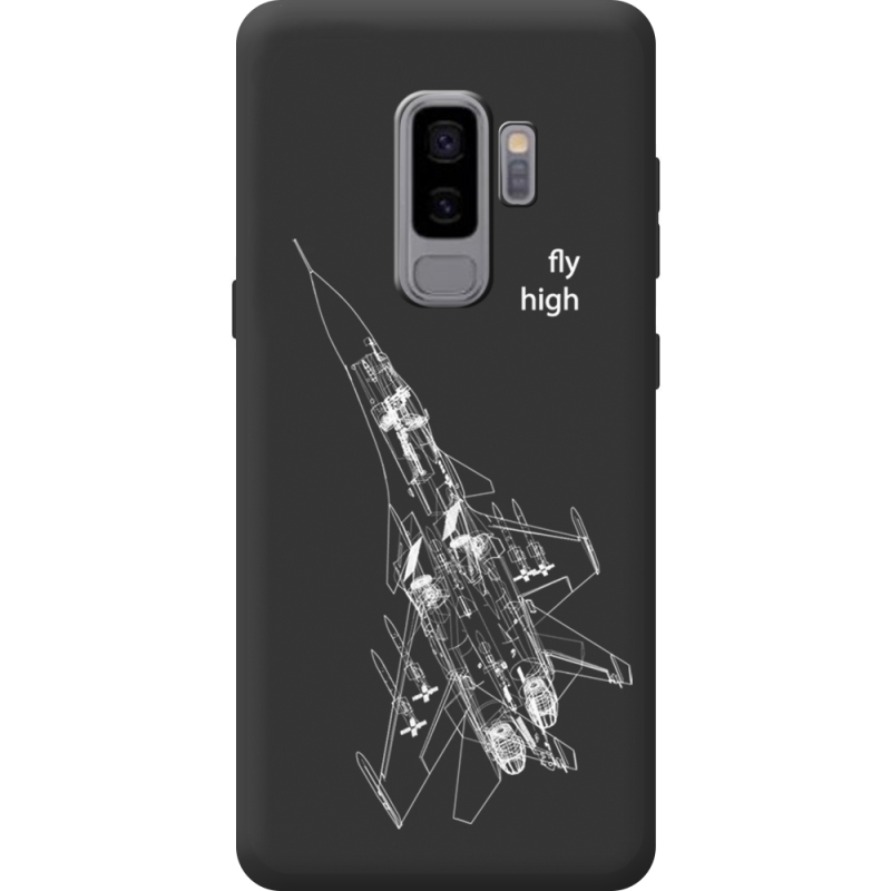 Чорний чохол BoxFace Samsung Galaxy S9 Plus (G965) Військовий літак